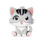 Silicone 3D Focal Beads Dark Cat Smiling Face Sitting Pose 20pcs 12