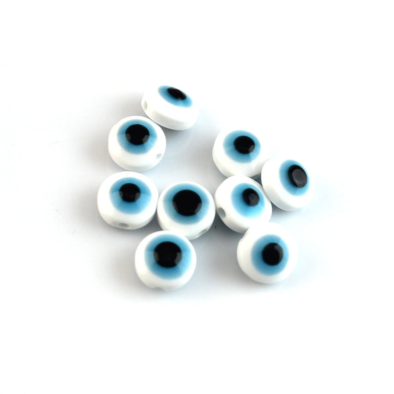 Flat Evil Eye Resin Beads 6-10mm Glossy Colorful 500pcs 15