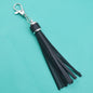 PU Leather Tassel Keychain 9cm Strips Silver Lobster Clasp 27