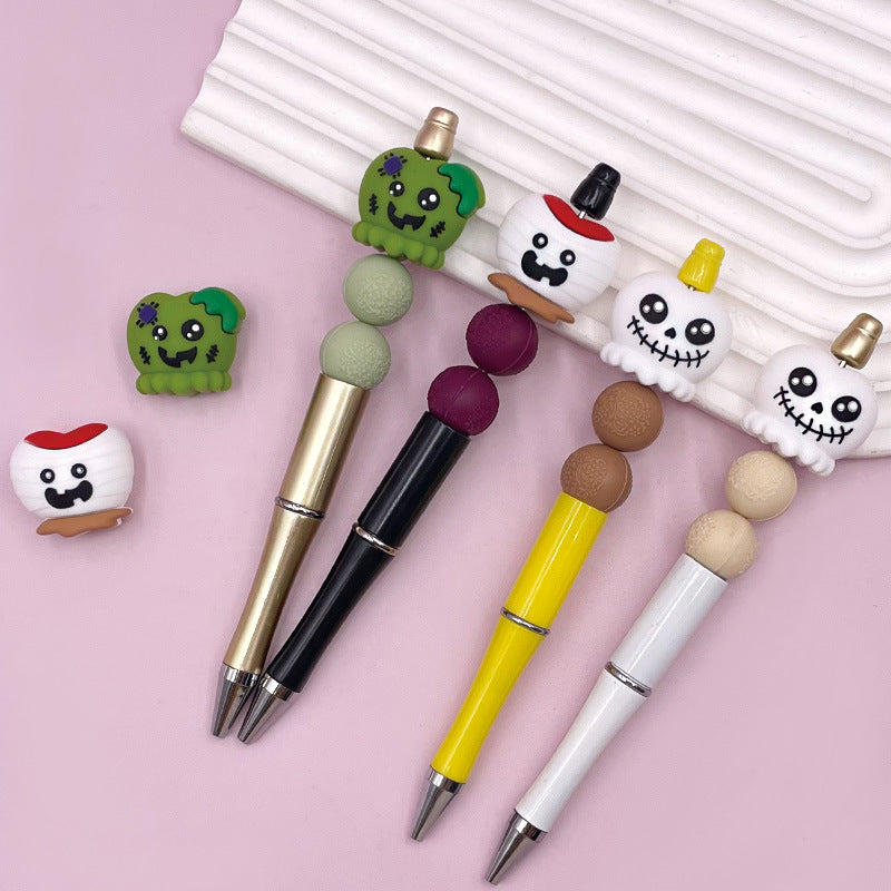 Silicone 3D Halloween Skull and Teeth Apple Focal Beads 20pcs 3