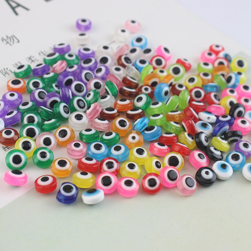 Flat Evil Eye Resin Beads 6-10mm Glossy Colorful 500pcs 3