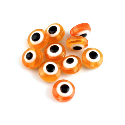 Flat Evil Eye Resin Beads 6-10mm Glossy Colorful 500pcs 14