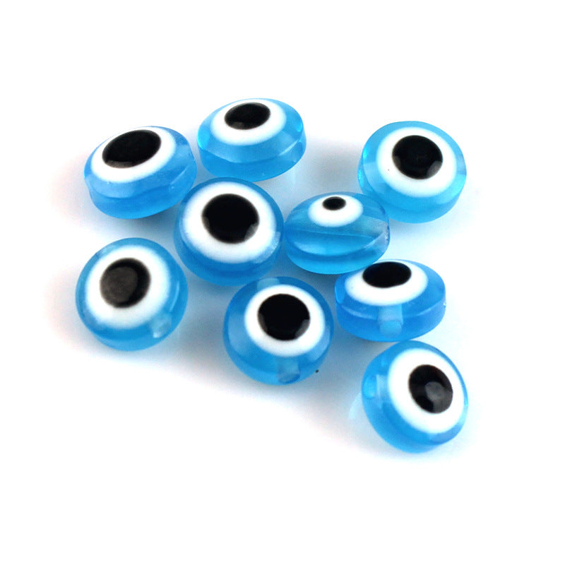 Flat Evil Eye Resin Beads 6-10mm Glossy Colorful 500pcs 12