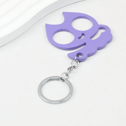 Cat Shaped Self Defense Keychain Survival Finger Clasp Compact