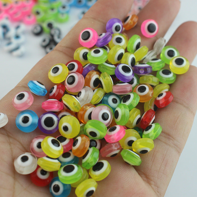 Flat Evil Eye Resin Beads 6-10mm Glossy Colorful 500pcs 2