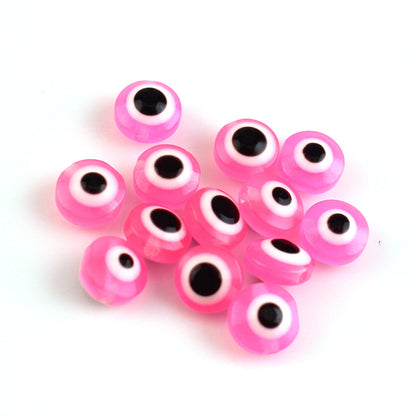 Flat Evil Eye Resin Beads 6-10mm Glossy Colorful 500pcs 10