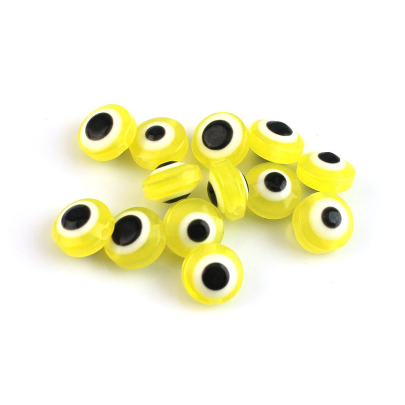 Flat Evil Eye Resin Beads 6-10mm Glossy Colorful 500pcs 7