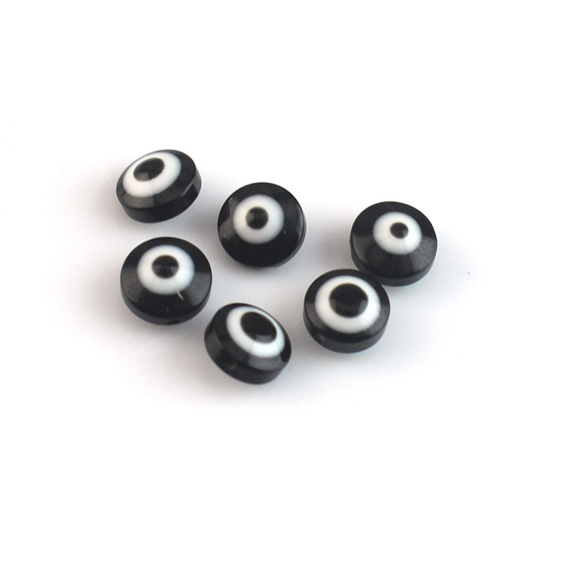 Flat Evil Eye Resin Beads 6-10mm Glossy Colorful 500pcs 19