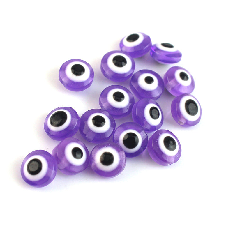 Flat Evil Eye Resin Beads 6-10mm Glossy Colorful 500pcs 13