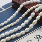 Pearl Oval Glass Beads 4mm 6mm 6mm 8mm Creamy White and Pure White 3
