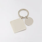 Stainless Steel Geometric Square and Round Keychain Silver Gold Rose Gold Black 2