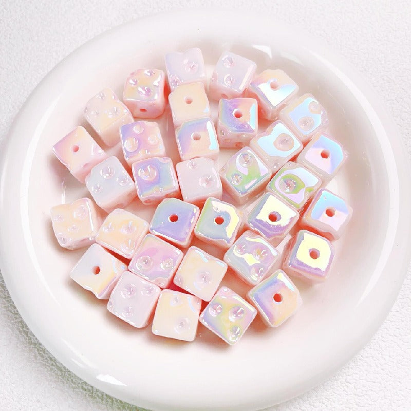 Light In The Dark Square Acrylic Beads 14.5mm Cheese Cube 10pcs 6