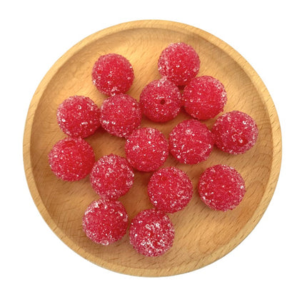 Sugar Acrylic Bubblegum Beads 20mm Frosted Texture Mixed Colors 50pcs 6