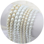 Pearl Oval Glass Beads 4mm 6mm 6mm 8mm Creamy White and Pure White 5