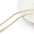 Pearl Oval Glass Beads 4mm 6mm 6mm 8mm Creamy White and Pure White 6