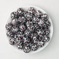 15mm Colored Leopard Print Round Silicone Beads 50pcs - Pink Dot Leopard