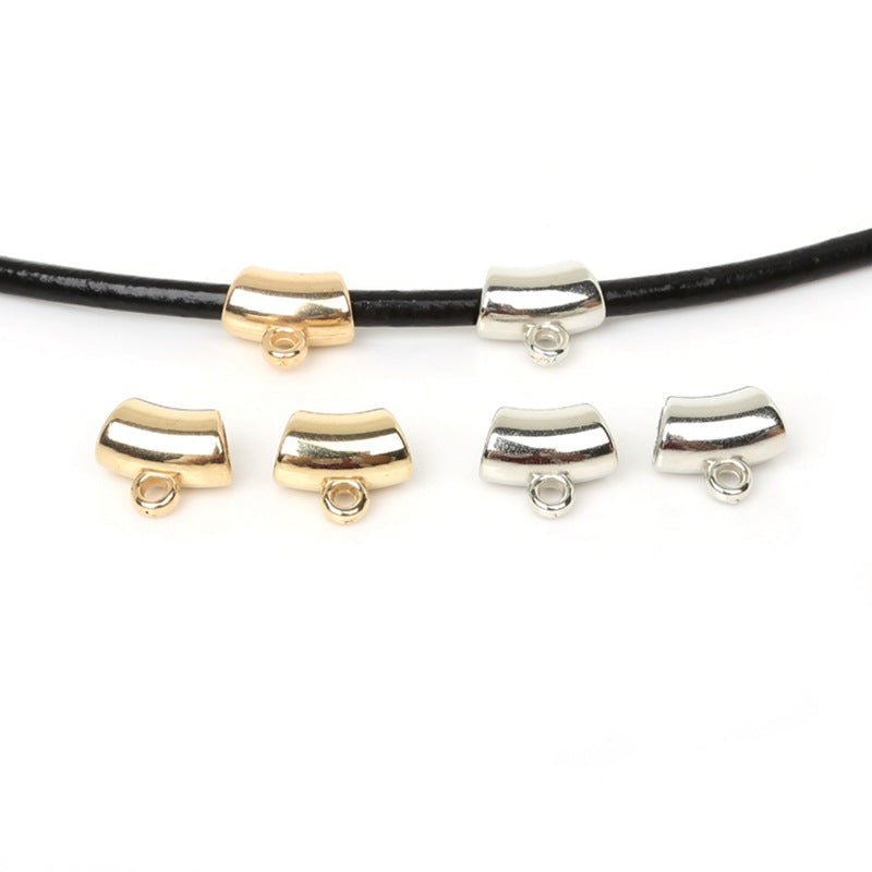 Bent Tube Acrylic Beads 14mm Glossy Gold Silver CCB Plastic 50pcs