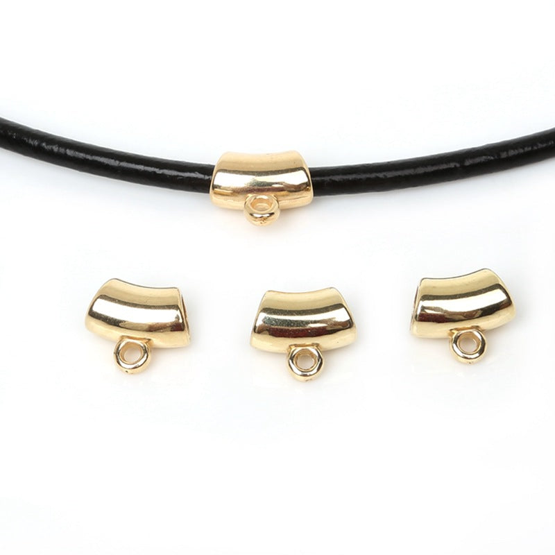 Bent Tube Acrylic Beads 14mm Glossy Gold Silver CCB Plastic 50pcs 5