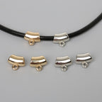 Bent Tube Acrylic Beads 14mm Glossy Gold Silver CCB Plastic 50pcs 4