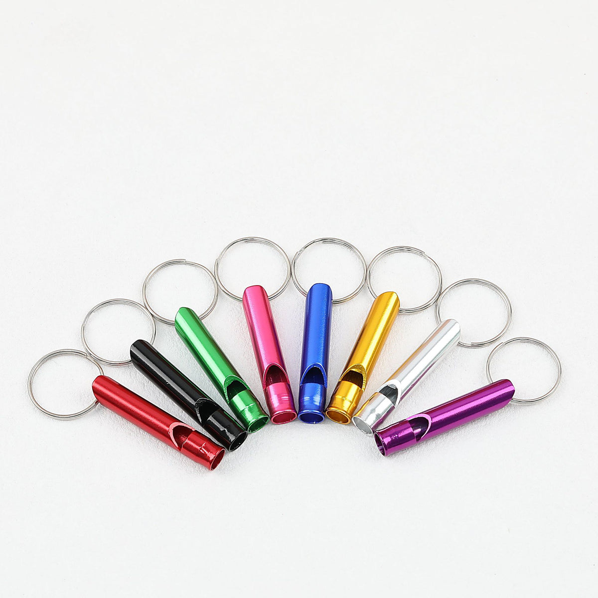 Outdoor Survival Whistle Keychain Aluminum Alloy Lightweight Durable - Mixed color random
