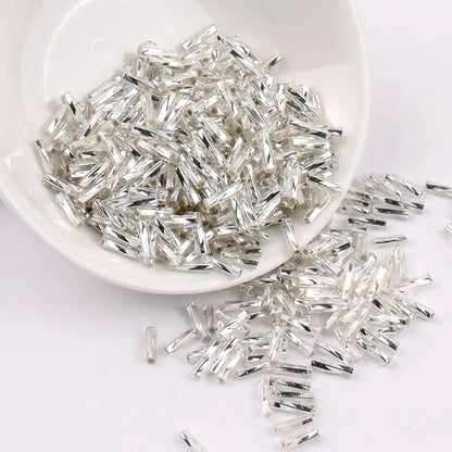 Plating Metallic Color Twisted Bugle Glass Beads 6mm 2500pcs 6