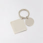 Stainless Steel Geometric Square and Round Keychain Silver Gold Rose Gold Black 6