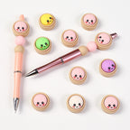 Smiling 3D Dumplings Silicone Focal Beads with Steamer 20pcs 4