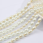 Pearl Oval Glass Beads 4mm 6mm 6mm 8mm Creamy White and Pure White