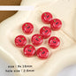 Half Apple Acrylic Beads 9x16mm Glossy Red Yellow 8pcs 4