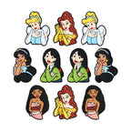 Silicone Focal Beads Disney Princess Front Facing Detailed Faces 20pcs