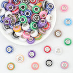 Striped Round Acrylic Spacer Beads 14mm Large Hole 50pcs