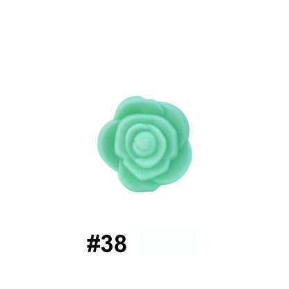 Double-Sided Flower Silicone Beads Multi Color Solid 50pcs 21