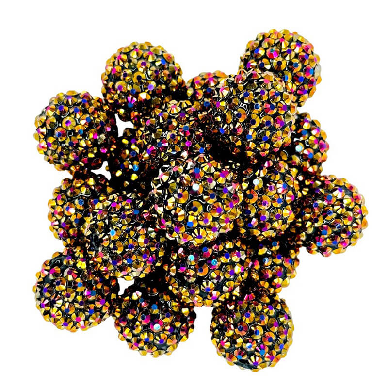 20mm Rhinestones Beads-Gold rose red AB
