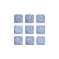 12mm Silicone Letter Beads Blue with White Letters 20pcs
