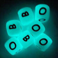 12mm Cube Silicone Letter Beads Glow in Dark 20pcs