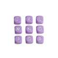 12mm Silicone Letter Beads Light Purple Pastel Style 20pcs
