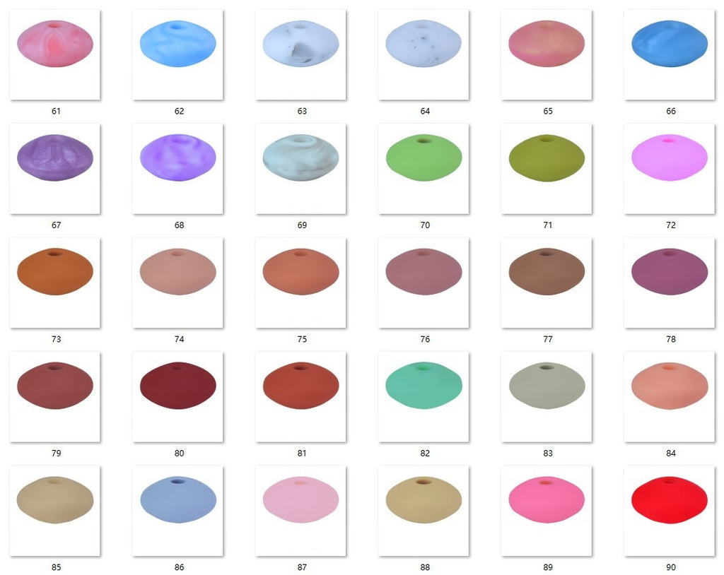 12mm Silicone Spacer Beads Multi Color Soft Matte Finish 50pcs 5