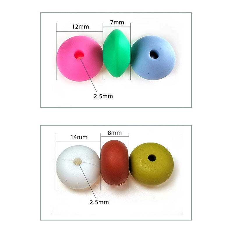12mm Silicone Spacer Beads Multi Color Soft Matte Finish 50pcs 2