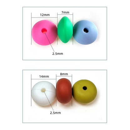 12mm Silicone Spacer Beads Multi Color Soft Matte Finish 50pcs 2