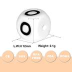 12mm Silicone Letter Beads White Black Lettering 20pcs 2