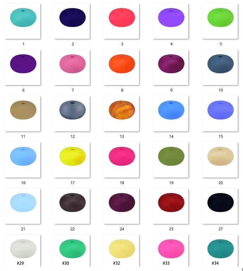 14mm Abacus Silicone Beads Lentil Flat Spacer Pastel Mix 50pcs 5