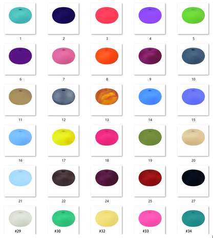 14mm Abacus Silicone Beads Lentil Flat Spacer Pastel Mix 50pcs 5
