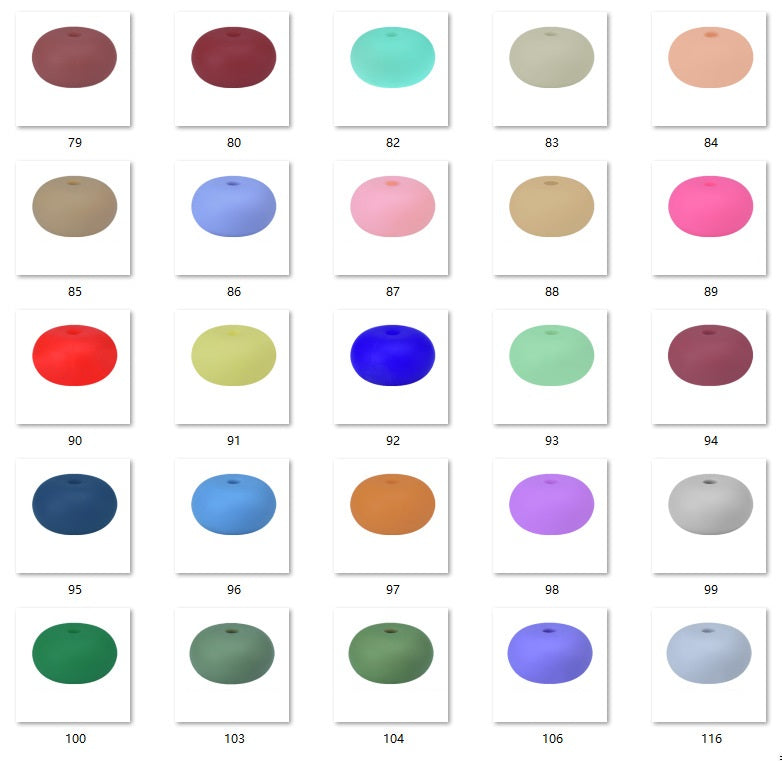 14mm Abacus Silicone Beads Lentil Flat Spacer Pastel Mix 50pcs 7
