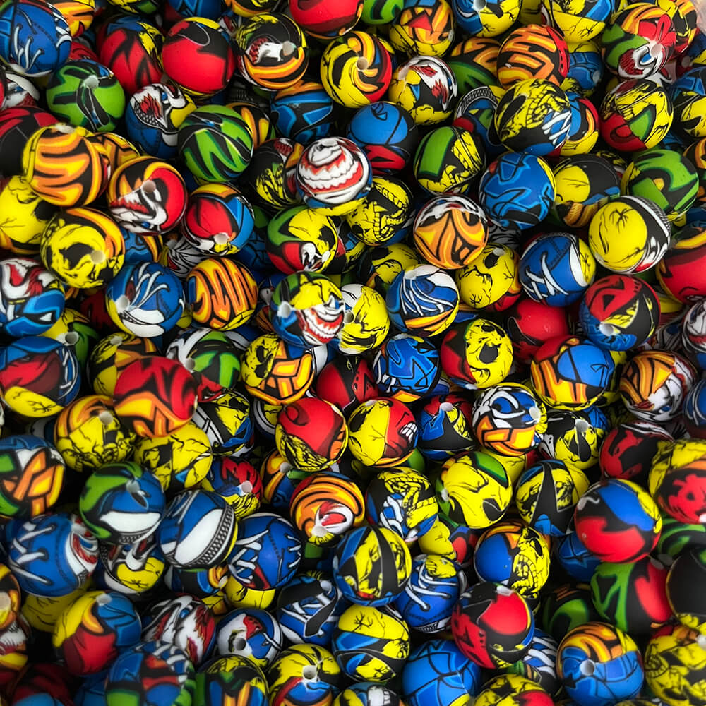 21 Halloween Printed Silicone Beads