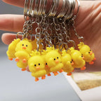 PVC Yellow Duck Keychain Cute Animal Charm Lightweight 2