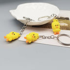 PVC Yellow Duck Keychain Cute Animal Charm Lightweight 5