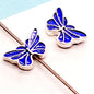 Butterfly Metal Beads 16mm Double Color Cloisonne Enamel 20pcs 9