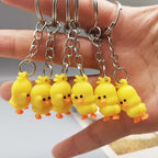 PVC Yellow Duck Keychain Cute Animal Charm Lightweight 3