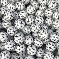 15mm Silicone Beads Black Cross Print Printed Design 50pcs