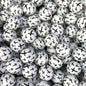 15mm Silicone Beads Black Cross Print Printed Design 50pcs